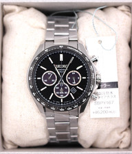 Montre chronographe solaire homme SEIKO Selection SBPY167 noir argent...