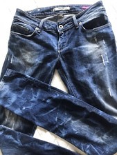 Jean bleu marbré tie Dye slim effet used push up Wonder SALSA 29 soit 38