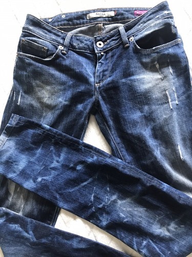 Jean bleu marbré tie - , slim
