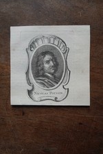 POUSSIN NICOLAS (1594-1665) PORTRAIT GRAVURE DE 1745 , né à ANDELYS