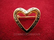Broche "Coeur Dédoublé" dorée Amour Cupidon True Love - Bijoux pur Vintage