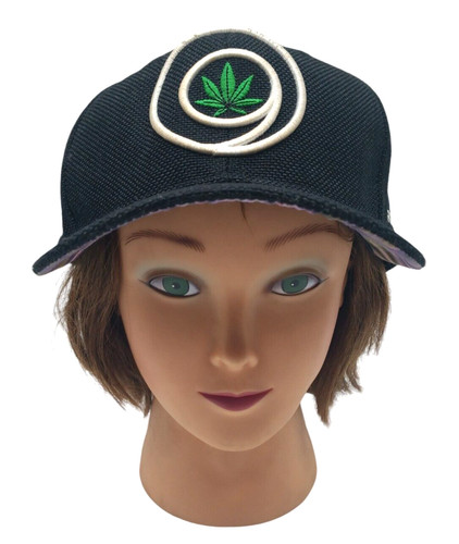 Black woven hemp cap unisex - cap,