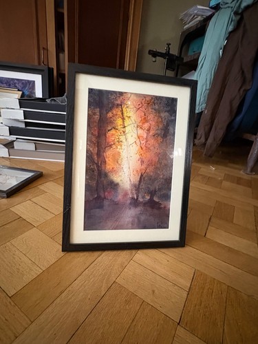 Cadre aquarelle forêt - aquarelle,