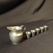 DINETTE ANCIENNE METAL / Broc Pichet + 5 timbales