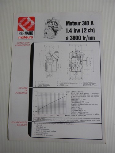 Prospectus moteur fixe bernard - moteur,