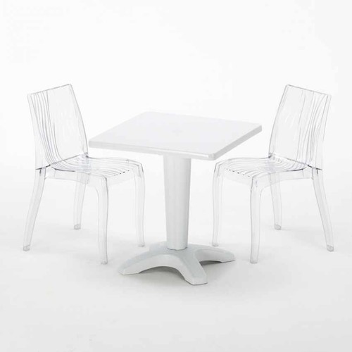 Table carrée blanche - table,