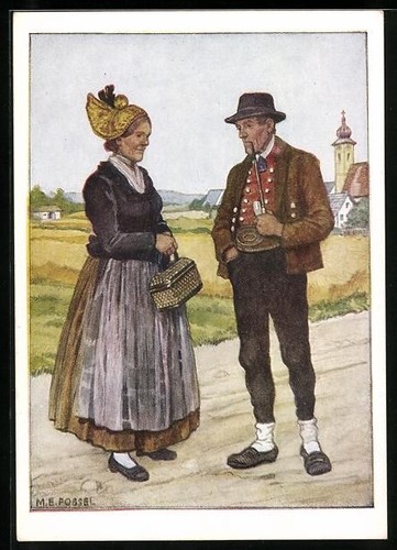 Paire cartes postales - de,