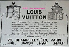 PUBLICITE LOUIS VUITTON MALLE ARMOIRE PORTE HABIT PETIT NEGRE DE 1925 FRENCH AD