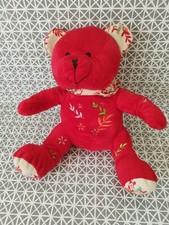 Peluche doudou ours rouge Nocibe 2006 Ines 26 cm