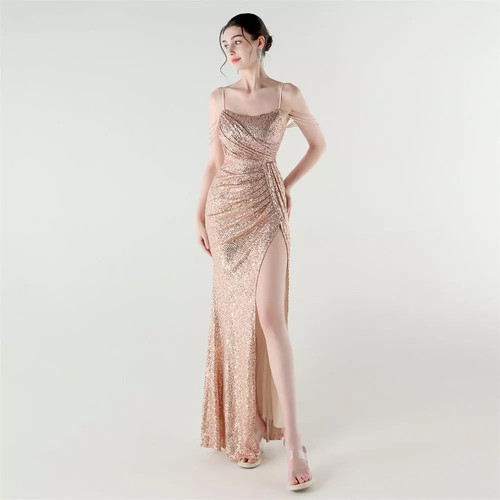 Robe longue champagne avec - champagne,