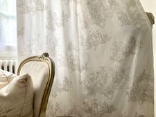 Paire de rideaux vintage Laura Ashley ~ Toile de Jouy française shabby cottage chic