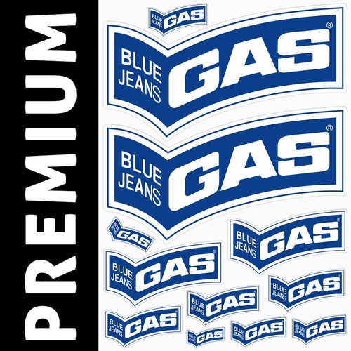 Gas blue jeans 12 stickers - gas,