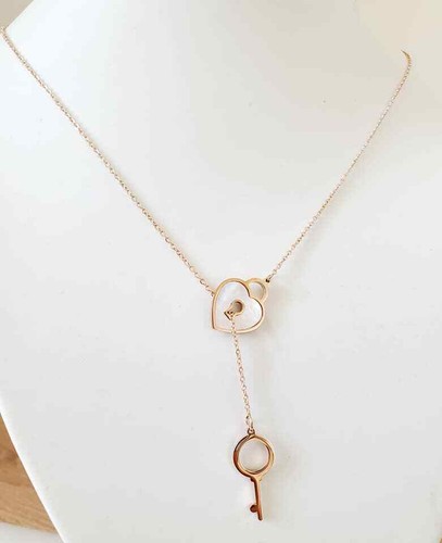 Collier coeur cadenas - en, acier