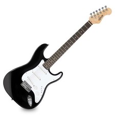 Guitare Electrique Strato ST-Style Single Coil Tremolo 22 Frettes Cutaway Noir