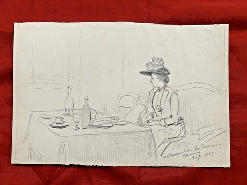Original drawing drawing woman