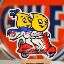 Plaque émaillée ESSO scooter