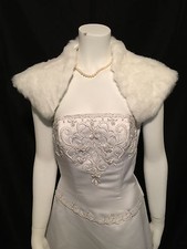 WHITE Faux Fur Bolero Shrug