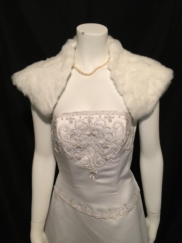 White faux fur - white, shrug