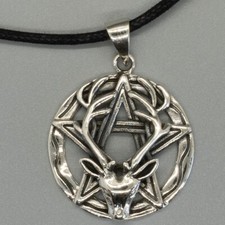 Cerf Pentagramme Pendentif 925