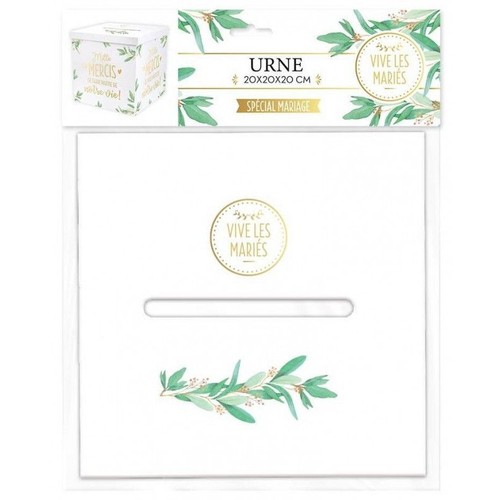Urne blanche dorée - blanche,