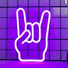 Attivolife Lampe néon en forme de roche, lampe néon LED violette pour d