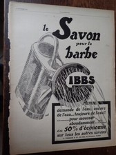 GIBBS savon pour la barbe publicité papier  ILLUSTRATION 1927