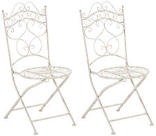Lot de 2 Chaises de jardin pliables Indra en fer forgé pour Terrasse Ou Balcon