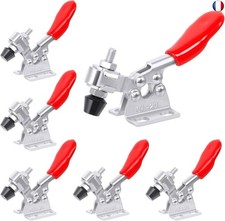 Pinces à Bascule, 6 Pcs Sauterelles de Menuisier avec Support Métallique H