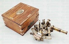 Sextant de navigation gravé 5" en laiton J. Scott London avec boussole avec b...