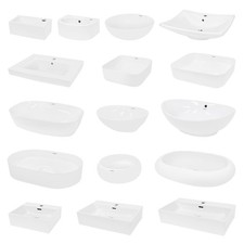 Lavabo salle de bain blanc en céramique vasque évier lave-mains modèle à choisir