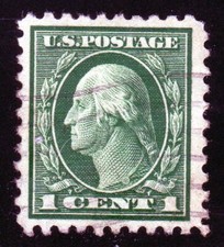 SCOTT 462 1c Washington 1916 Used, XF, Jumbo Margin