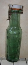 BBL2 ancienne bouteille en verre vert L'idéale bocal  conserve bouchon faience