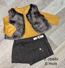 GEMO OKAIDI  6 MOIS : SHORT T SHIRT GILET HIVER MOUTARDE
