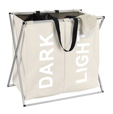 PANIER À LINGE WENKO  120 L À DEUX COMPARTS, DOUBLE ET PLIABLE