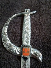 Coupe papier métal, épée, sabre, blason, Carpentras 20 cm 