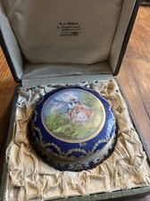 Boite Porcelaine Peinte Scene Galante Vers 1900 Antique Box