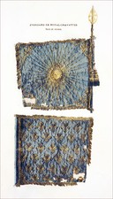 ÉTENDARD du RÉGIMENT ROYAL-CRAVATES (Monarchie)- Chromolithographie 19eme siècle