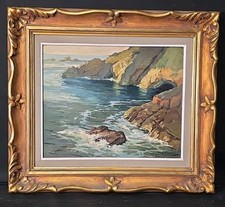 Tableau huile Marine Corse bord de mer signé HENRI PERROT ( 1896-1976)