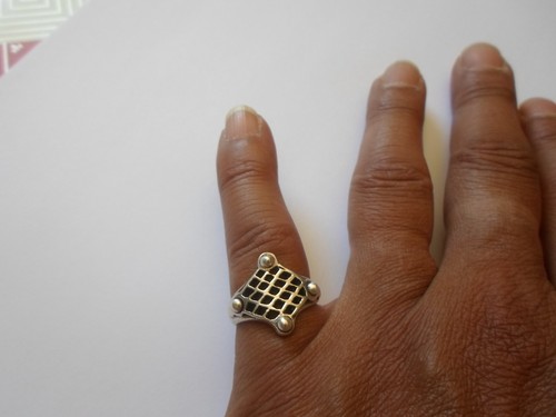 Bague argent massif - en,