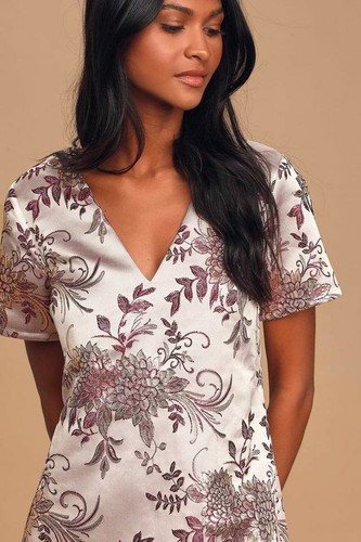Metallic floral jacquard shift - jacquard,