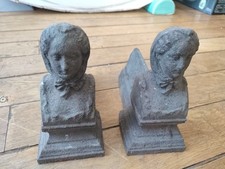 Jolie paire de petits chenets cheminée fonte 