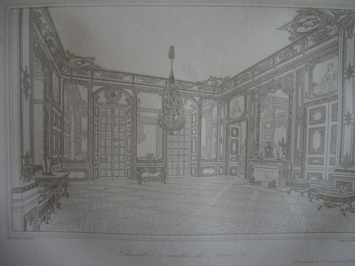 Large engraving the palace - engraving,