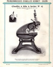 DIJON (21) ATELIER de CONSTRUCTION ,CISAILLE à tole à levier N°17 "VERNET" Tract
