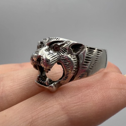 Bague ancienne tête tigre - tête, de