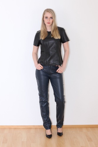 Pantalon taille cuir nappa - pantalon,taille,
