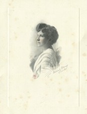 Keturah COLLINGS (1862-1948) Photographie signée , rehaussée à l'aquarelle et cr