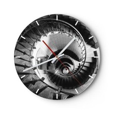 Horloge murale en verre 40x40cm Escaliers Spirale Point De Vue Wall Clock