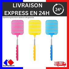 3 Tapette à Mouches Manuelle et Extensible en Acier Inoxydable/Plastique Durable