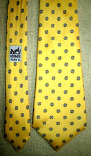 HERMÈS   cravate monogrammée H  en soie TBEG  vintage 8x145 cm