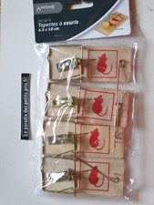 tapette à souris ,piège à souris, 4 tapettes en bois ,10 x 4.5 cm